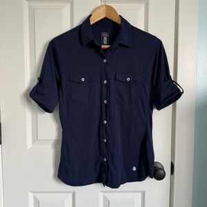 Stio Button Up Navy Blue Shirt